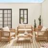 Gartenmöbel-Set für 4 Personen aus Holz mit Seilbespannung