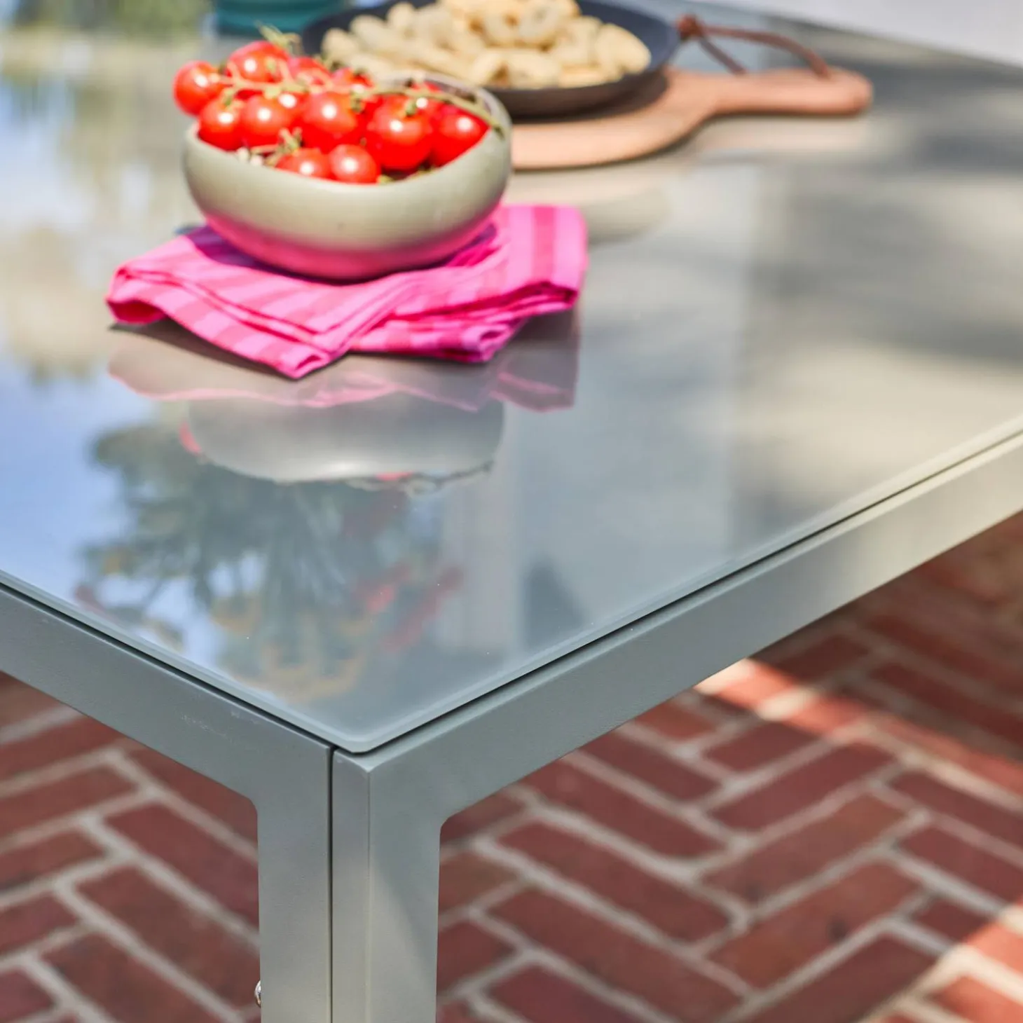 Gartenmöbelset mit Tisch aus Aluminium für 9 Personen