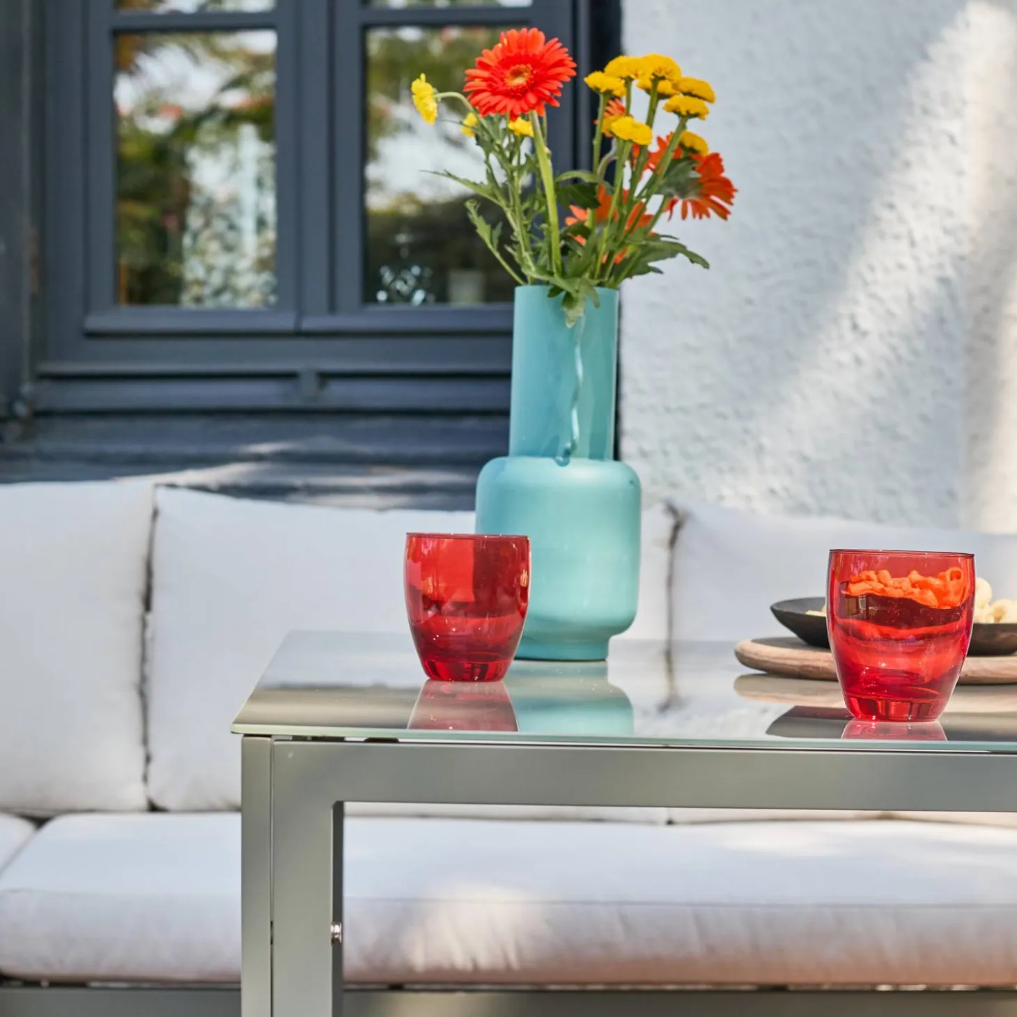 Gartenmöbelset mit Tisch aus Aluminium für 9 Personen