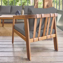 Gartenmöbelset 5 Plätze aus Akazienholz