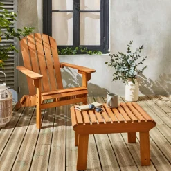 Gartensessel Adirondack mit Fußstütze