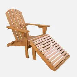 Gartensessel Adirondack mit Fußstütze