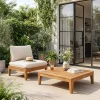 Gartensessel und Couchtisch aus Akazienholz beige