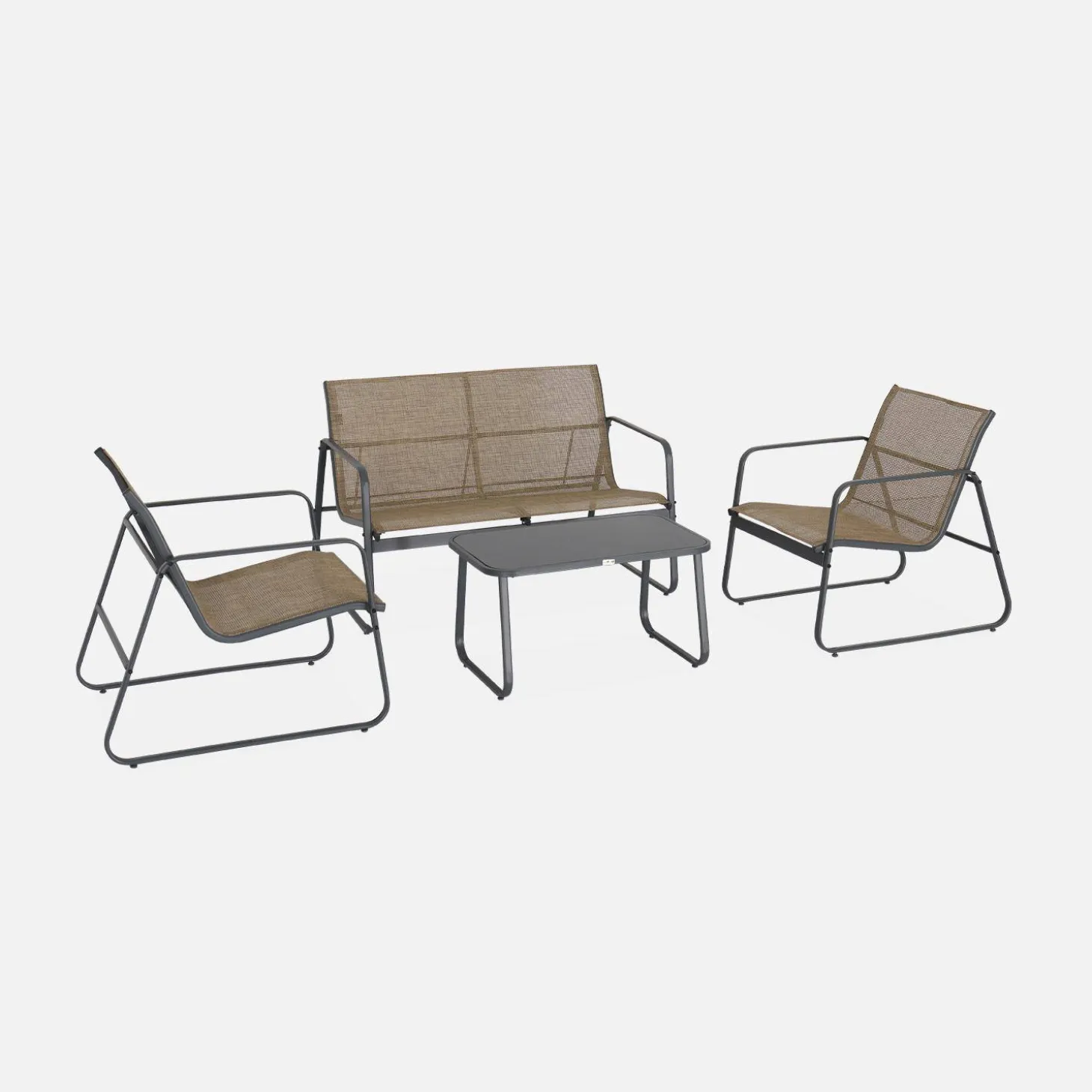 Gartenset aus Metall und Textilene für 4 Personen