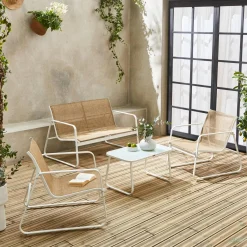 Gartenset aus Metall und Textilene für 4 Personen