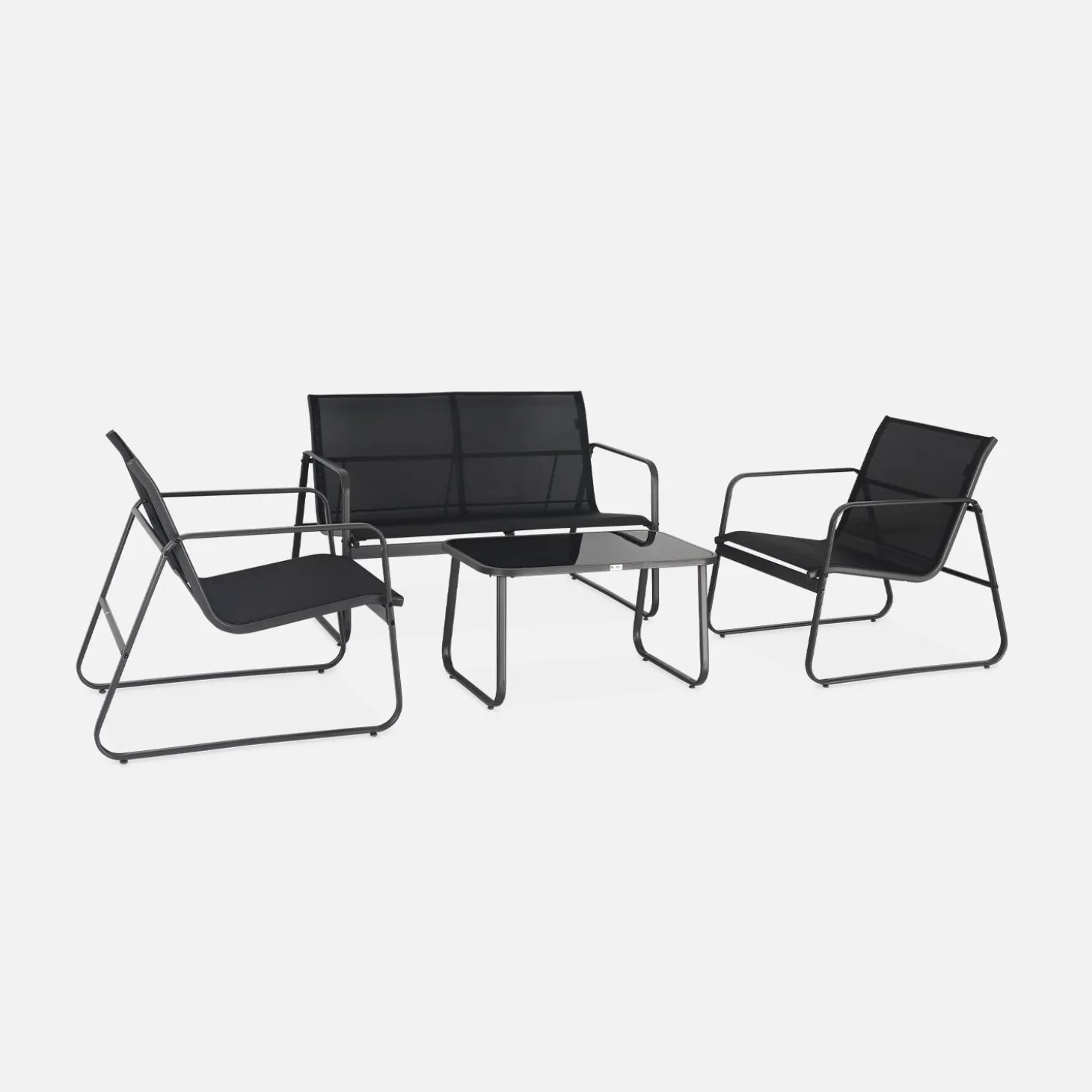 Gartenset aus Metall und Textilene für 4 Personen