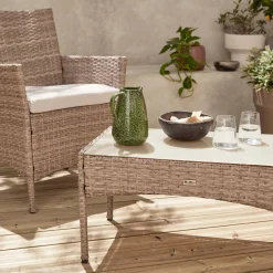 Gartenset aus Polyrattan, 4 Plätze Moltès