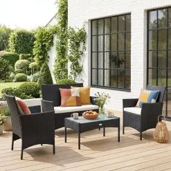 Gartenset aus Polyrattan, 4 Plätze Moltès