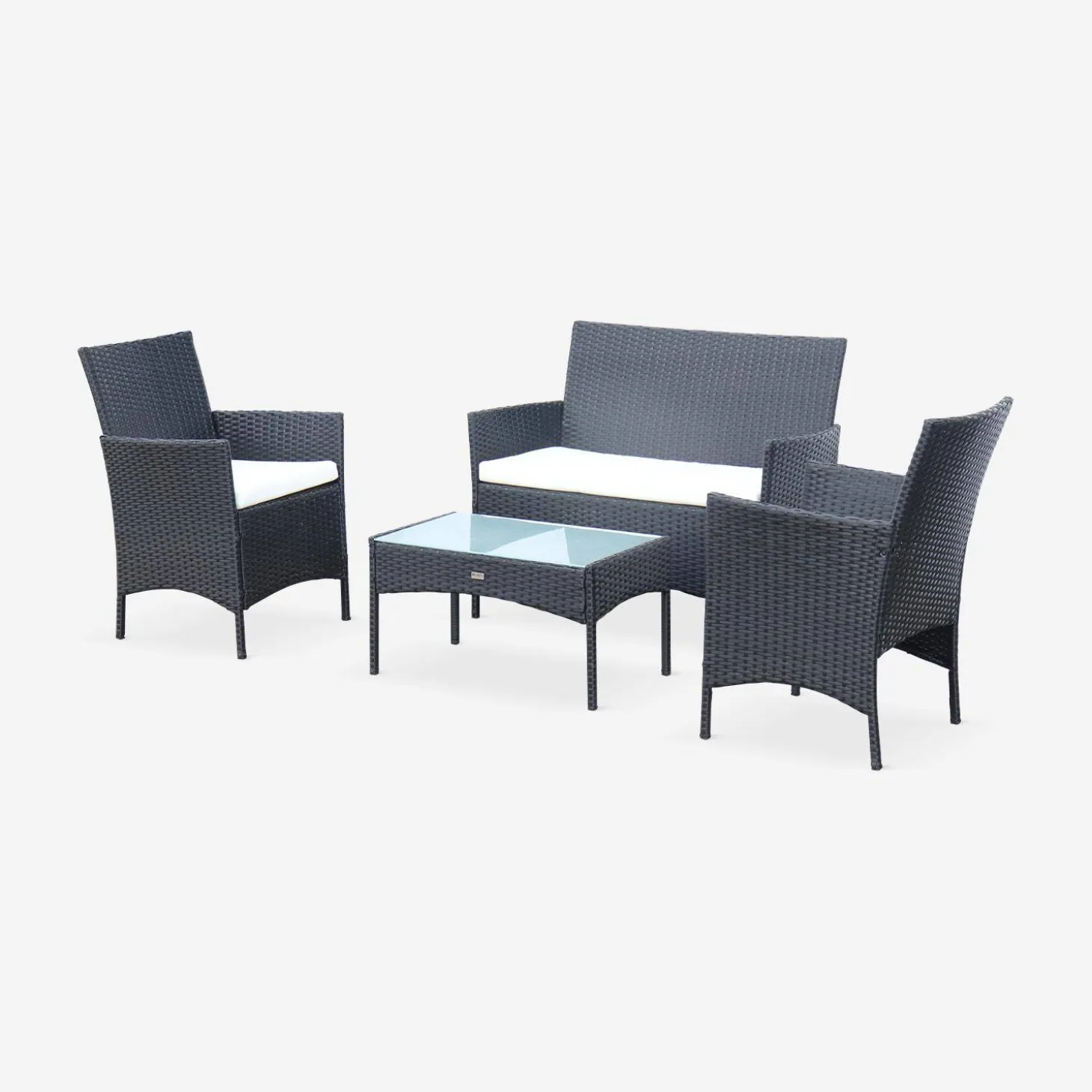 Gartenset aus Polyrattan, 4 Plätze Moltès