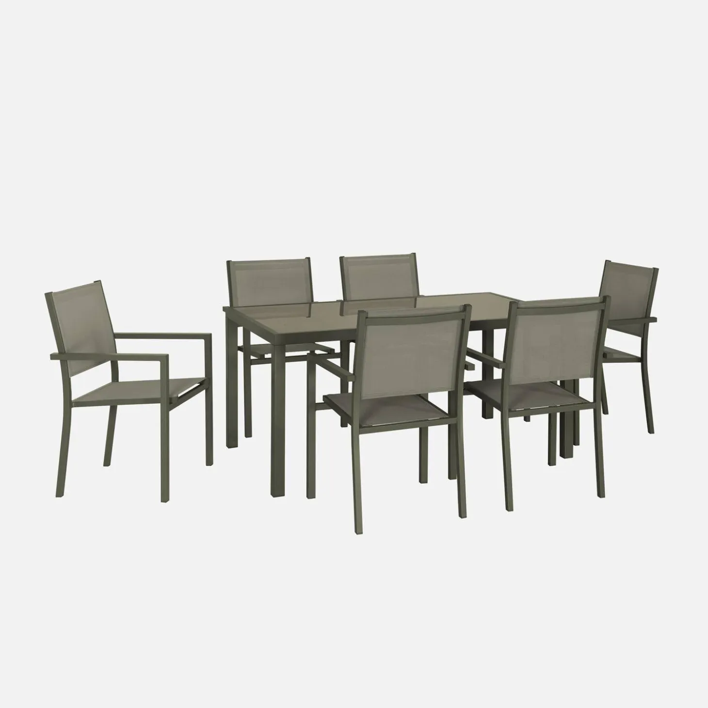 Gartentisch Aluminium + 6 Sessel