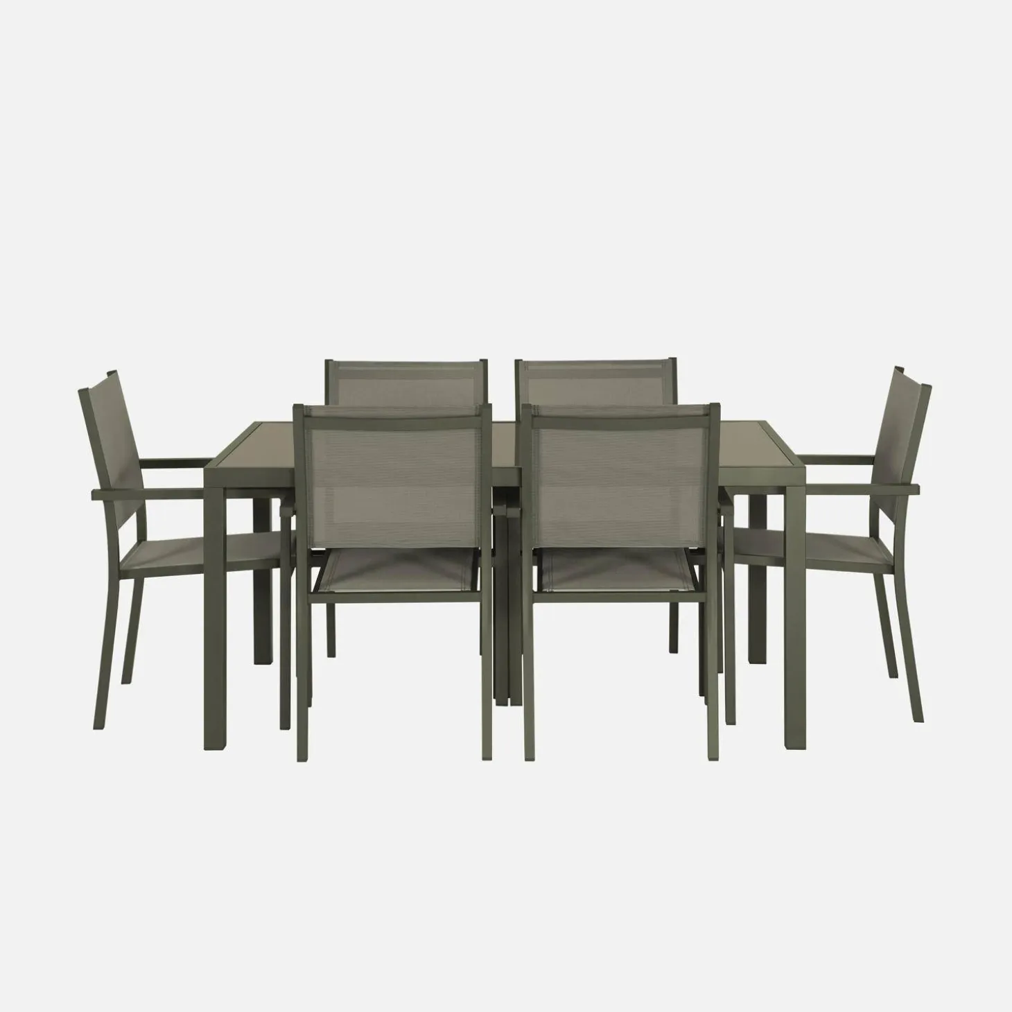 Gartentisch Aluminium + 6 Sessel