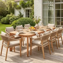Gartentisch aus Akazienholz 200cm für 6 Personen