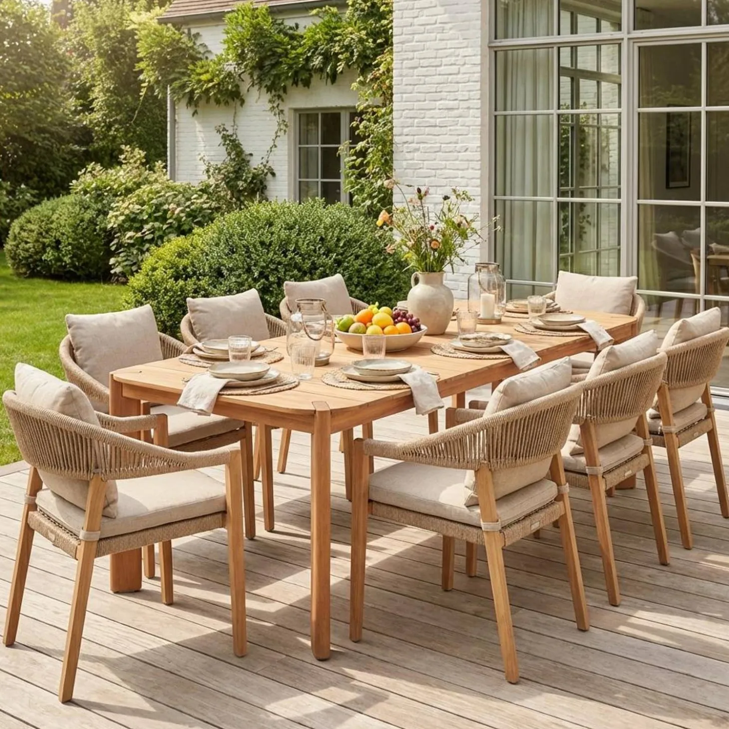 Gartentisch aus Akazienholz 200cm für 6 Personen