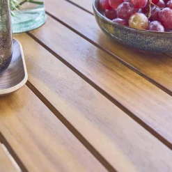 Gartentisch aus Akazienholz mit abgerundeten Ecken, 6 Plätze