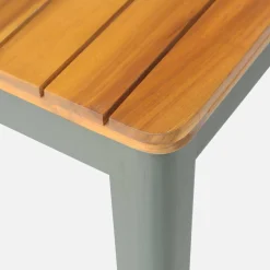Gartentisch aus Akazienholz mit abgerundeten Ecken, 6 Plätze