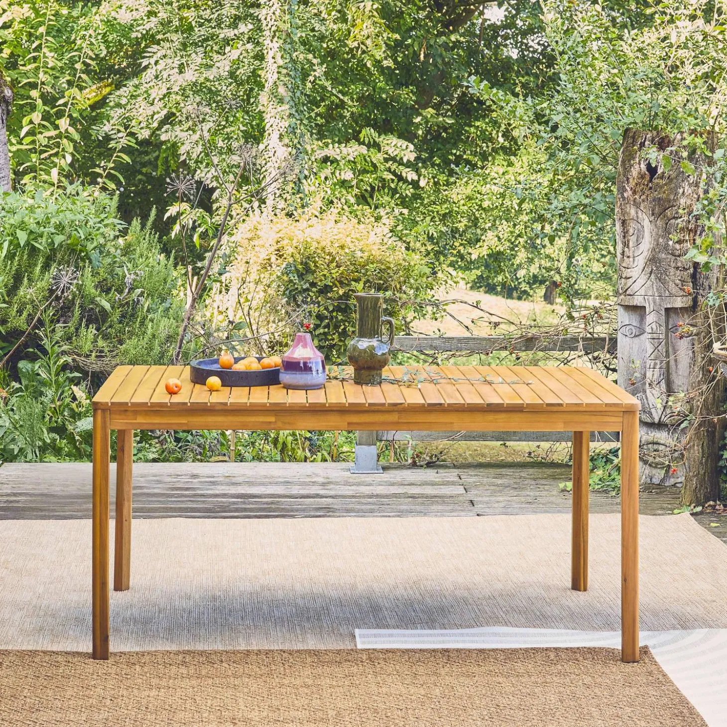 Gartentisch aus Akazienholz mit abgerundeten Ecken, 8 Plätze