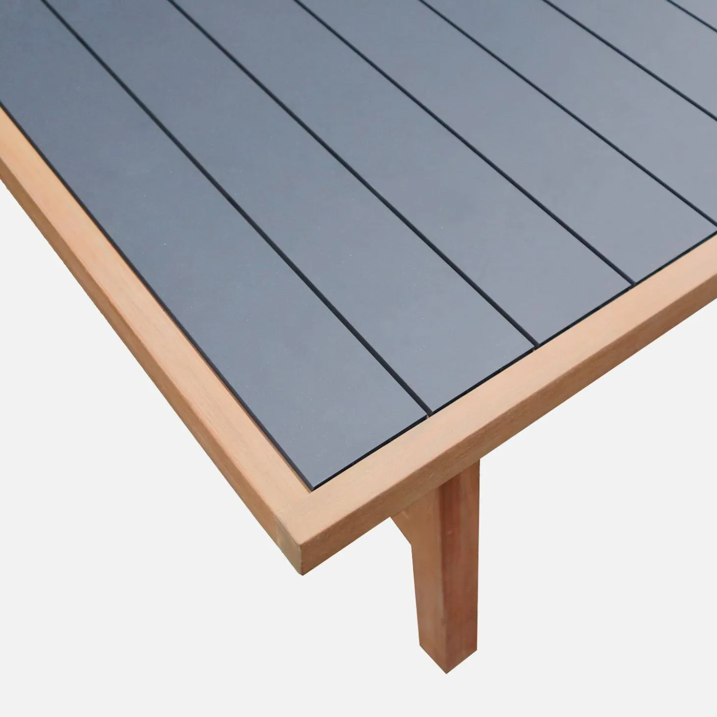 Gartentisch aus Akazienholz und Aluminium für 8 Personen