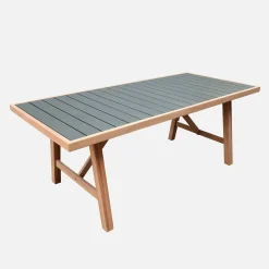 Gartentisch aus Akazienholz und Aluminium + 8 Stühle