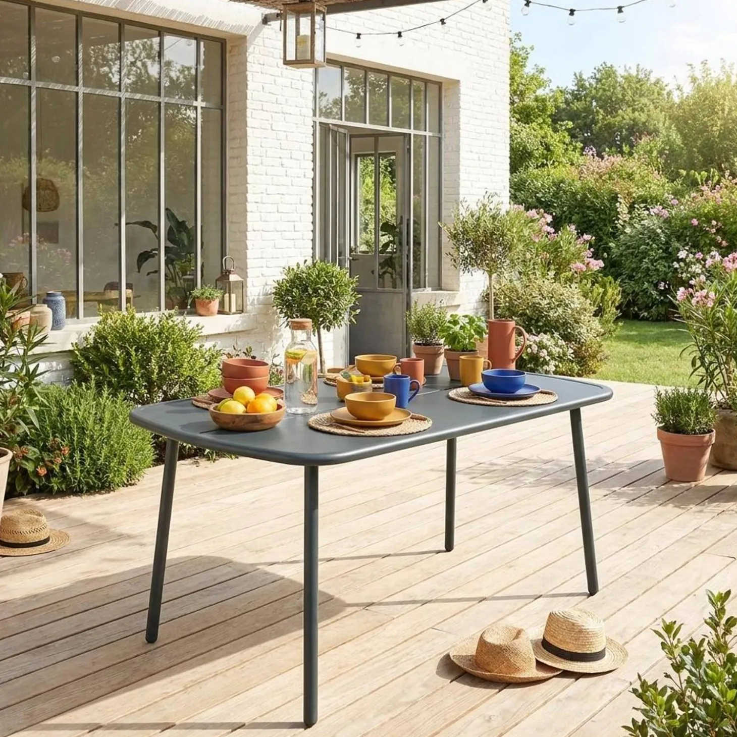 Gartentisch aus Aluminium 140cm für 4-6 Personen