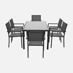 Gartentisch aus Aluminium + 8 Sessel