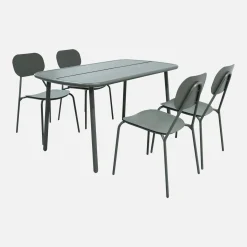Gartentisch aus Aluminium + 4 Stühle