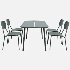 Gartentisch aus Aluminium + 4 Stühle