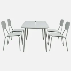 Gartentisch aus Aluminium + 4 Stühle