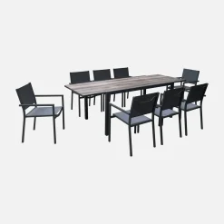 Gartentisch aus DPC und Aluminium ausziehbar 8 Sitzplätze