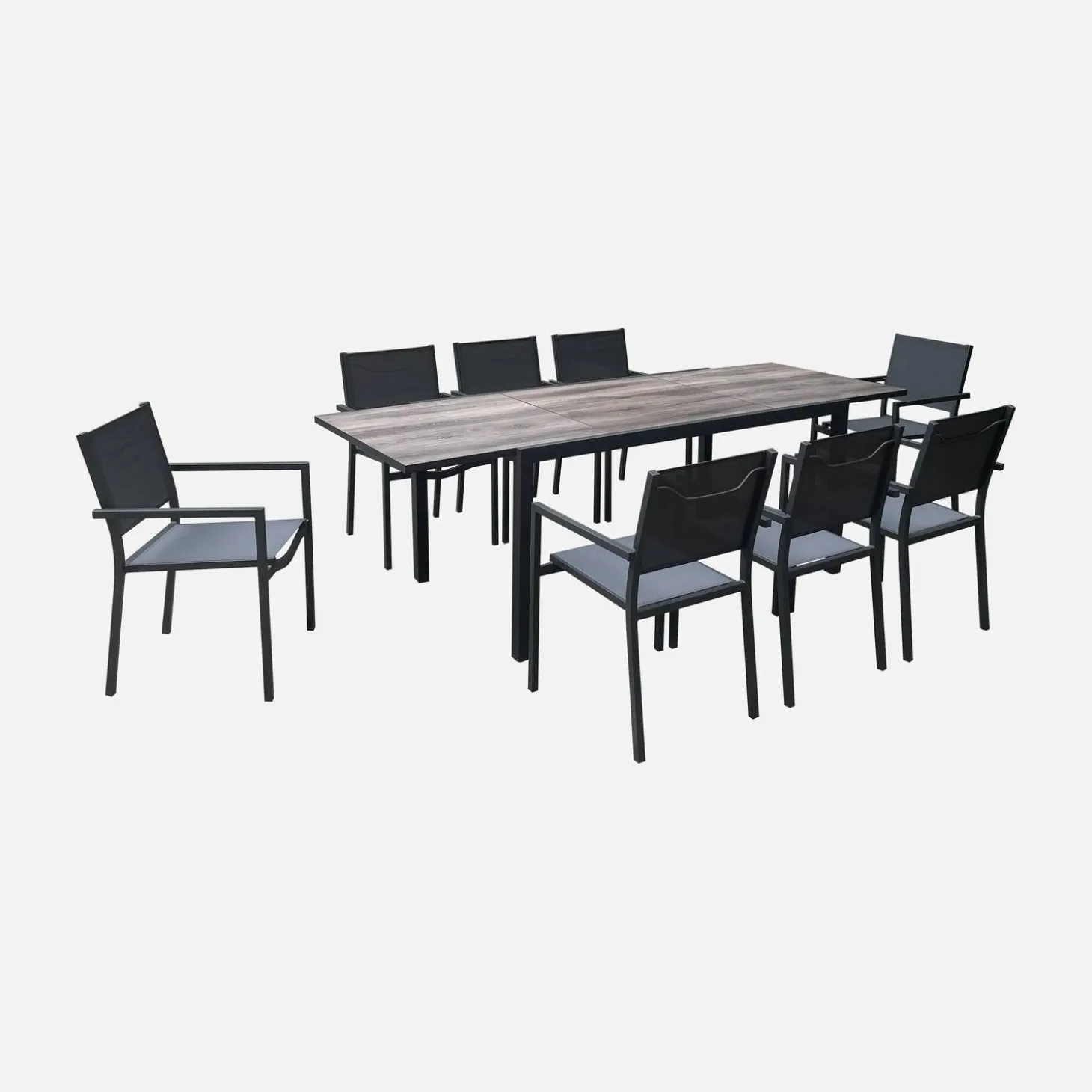 Gartentisch aus DPC und Aluminium ausziehbar 8 Sitzplätze