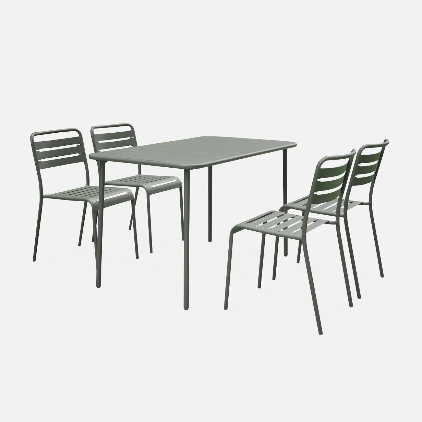 Gartentisch aus Metall, 4 Stühle