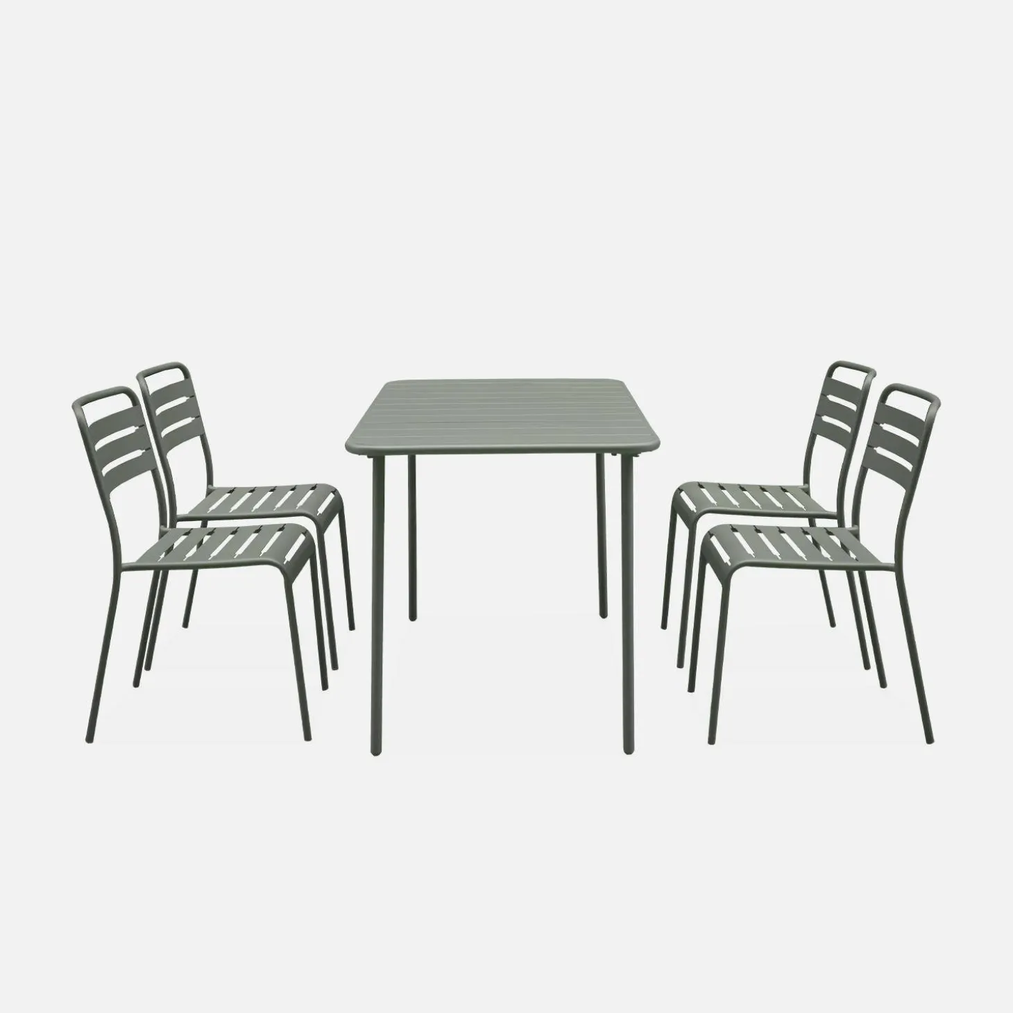 Gartentisch aus Metall, 4 Stühle
