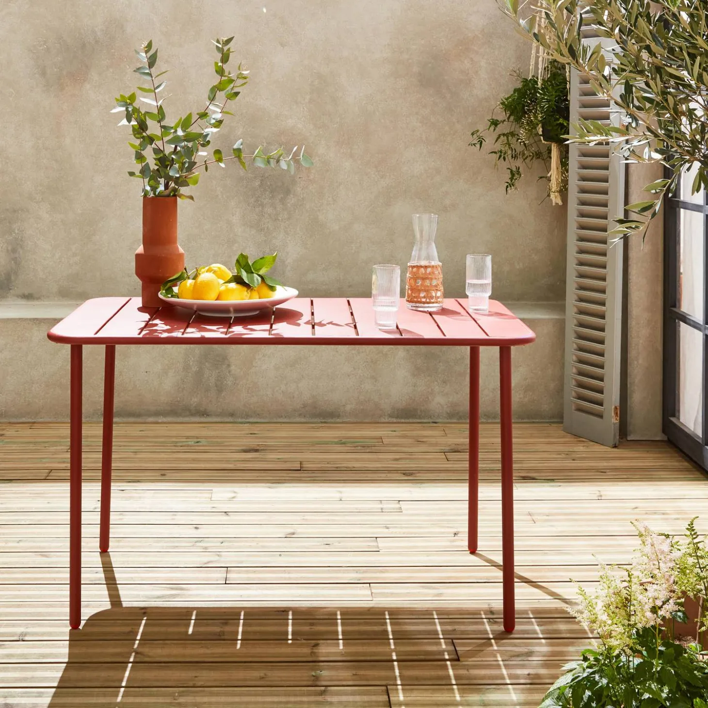 Gartentisch aus Stahl für 4 Personen