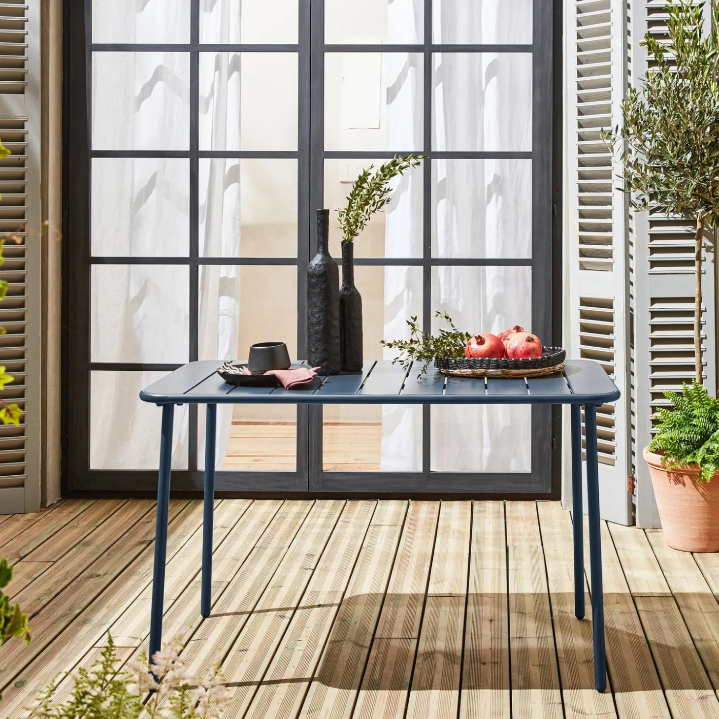 Gartentisch aus Stahl für 4 Personen