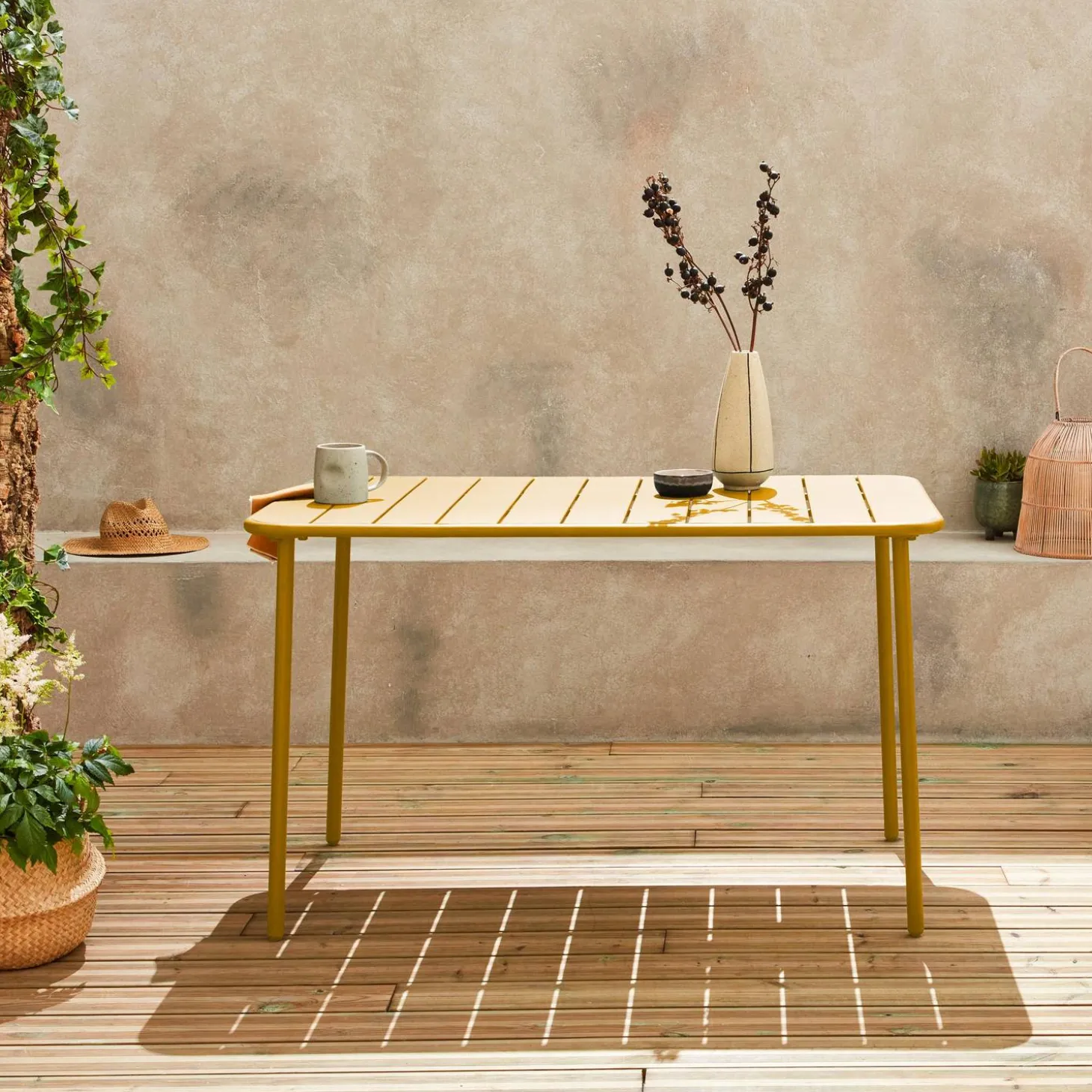 Gartentisch aus Stahl für 4 Personen