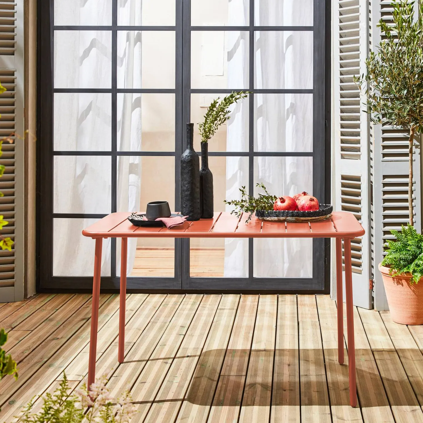 Gartentisch aus Stahl für 4 Personen