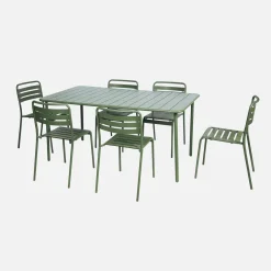 Gartentisch aus Stahl mit 6 Stühlen