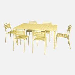 Gartentisch aus Stahl mit 6 Stühlen