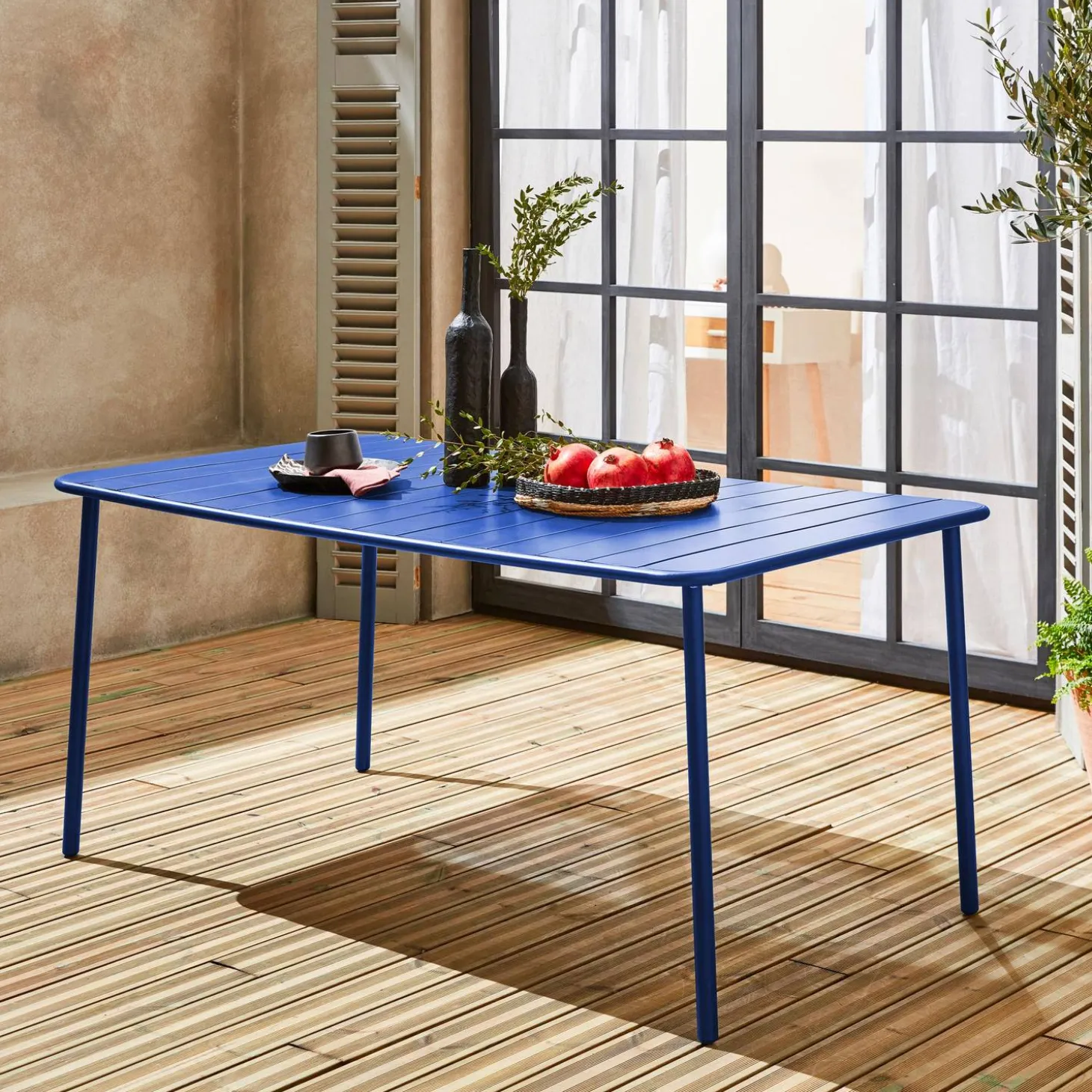 Gartentisch aus Stahl 6-8 Plätze