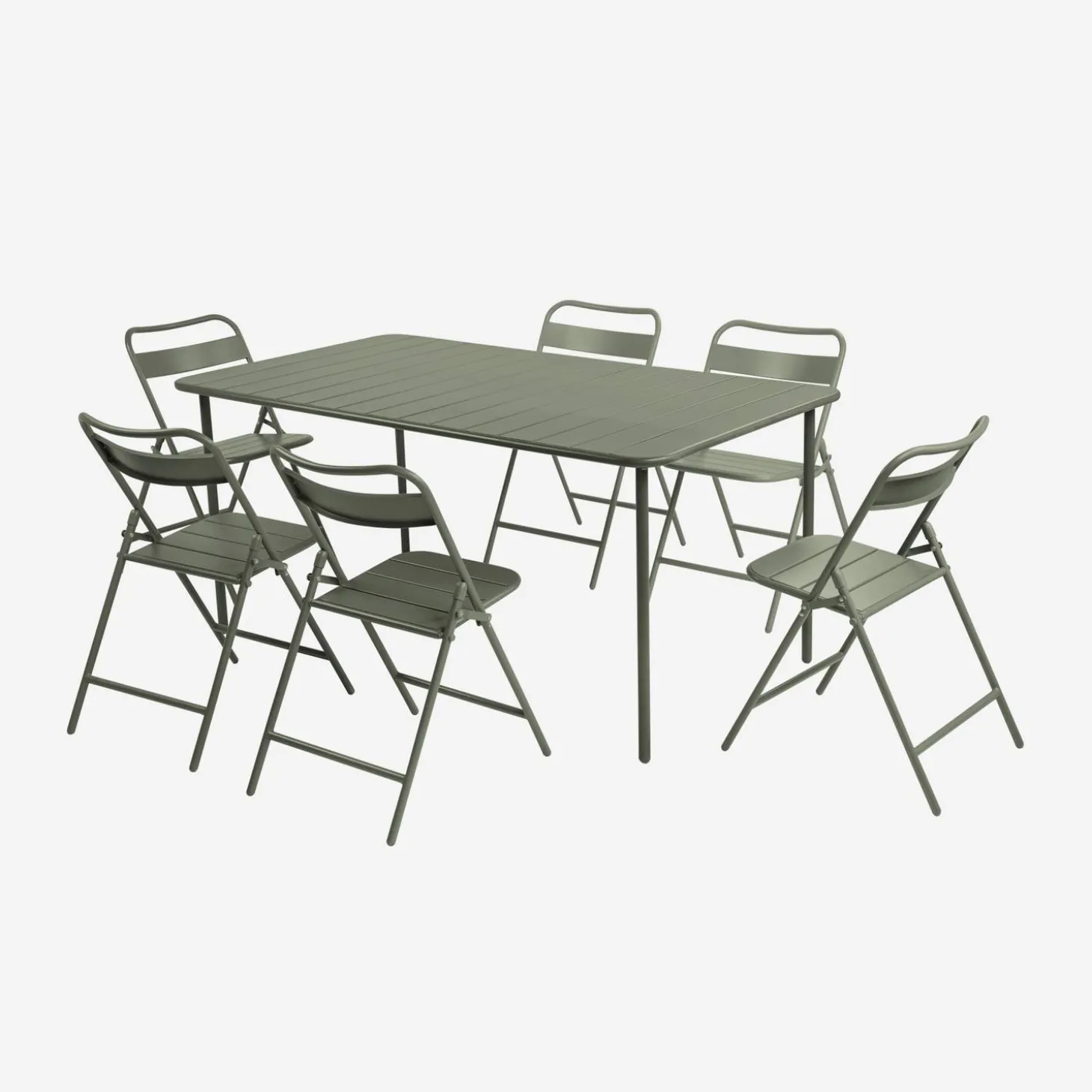 Gartentisch aus Stahl + 6 Stühle