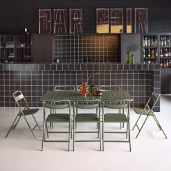 Gartentisch aus Stahl + 8 Stühle