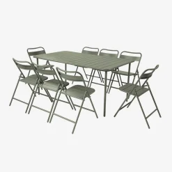 Gartentisch aus Stahl + 8 Stühle