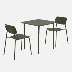 Gartentisch aus Stahl + 2 Stühle