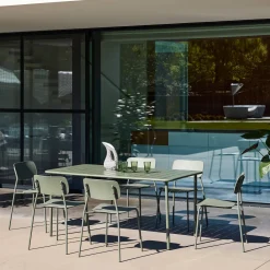Gartentisch aus Stahl + 6 Stühle