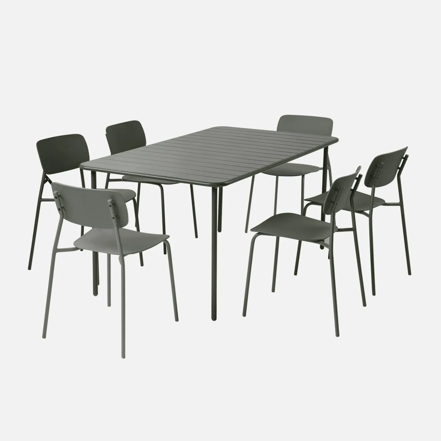 Gartentisch aus Stahl + 6 Stühle
