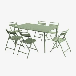 Gartentisch aus Stahl + 6 Stühle