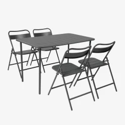 Gartentisch aus Stahl + 4 Stühle