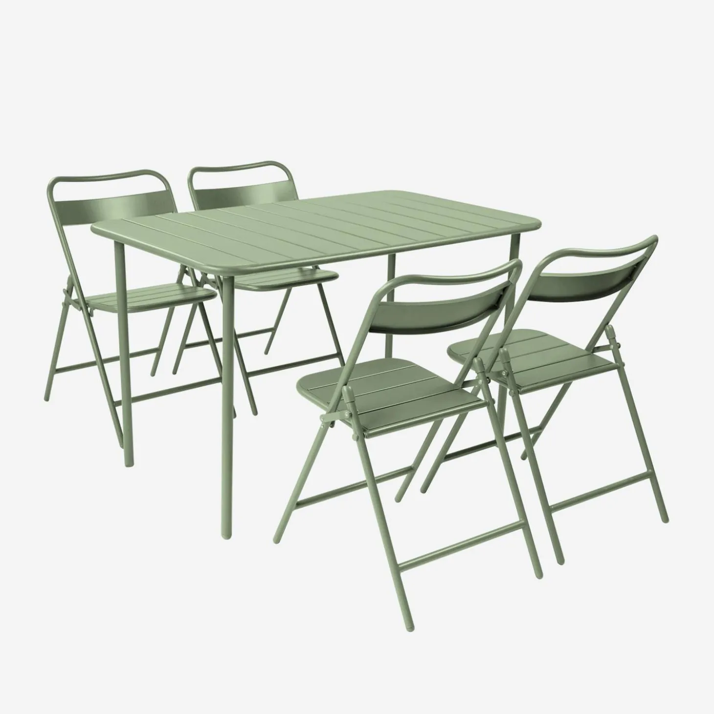 Gartentisch aus Stahl + 4 Stühle