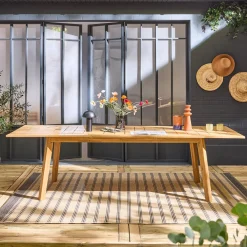 Gartentisch ausziehbar aus Akazienholz, 10 Sitzplätze