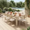 Gartentisch 201cm + 8 Sessel aus Aluminium