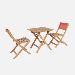 Gartentisch für Kinder mit 2 Stühlen Akazienholz im Bistro-Stil